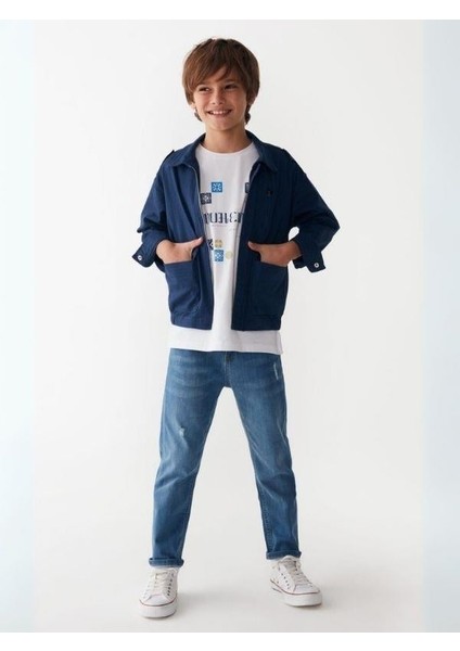 Çocuk Esnek Ince Kumaş Kot Pantolon