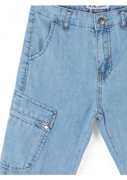 Çocuk Esnek Ince Kumaş Paçası Lastikli Kot Pantolon fırsatları