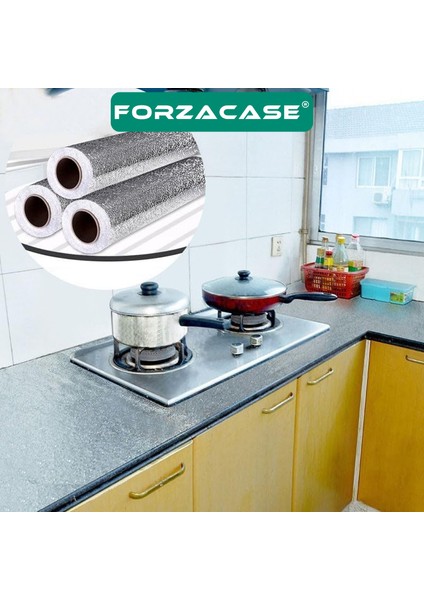2 Metre Yapışkanlı Kolay Silinebilir Mutfak Tezgah Üstü Folyo Gümüş - FC1078