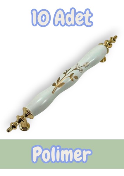 Polimer Zeytindalı Kulp Lüks Modern Mobilya Çekmece Vestiyer Mutfak Dolabı Kulpu 128MM (10 Adet)