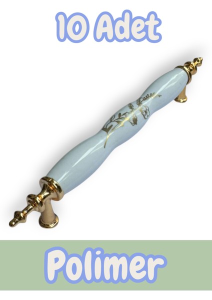 Polimer Lavanta Kulp Lüks Modern Mobilya Çekmece Vestiyer Mutfak Dolabı Kulpu 128MM (10 Adet)