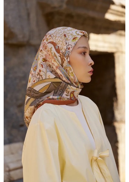 Turuncu Ed Scarf Glaze Mistral Desen Eşarp