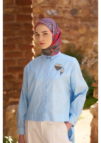 Pembe Ed Scarf Glaze Endles Desen Eşarp