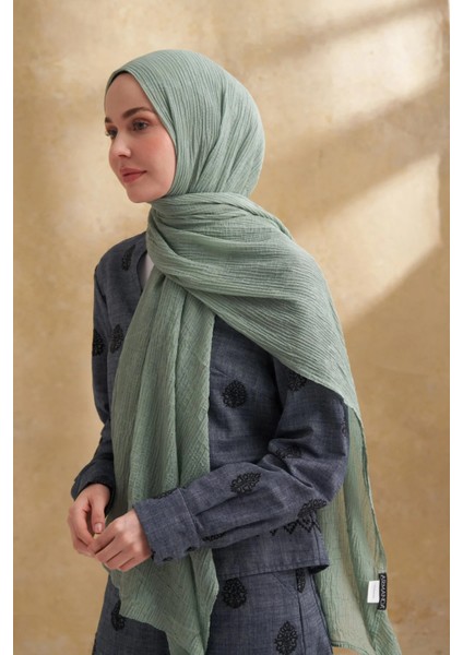 Mint Yeşili Armanda Müslin Şal 3351