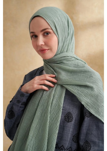 Mint Yeşili Armanda Müslin Şal 3351 modelleri