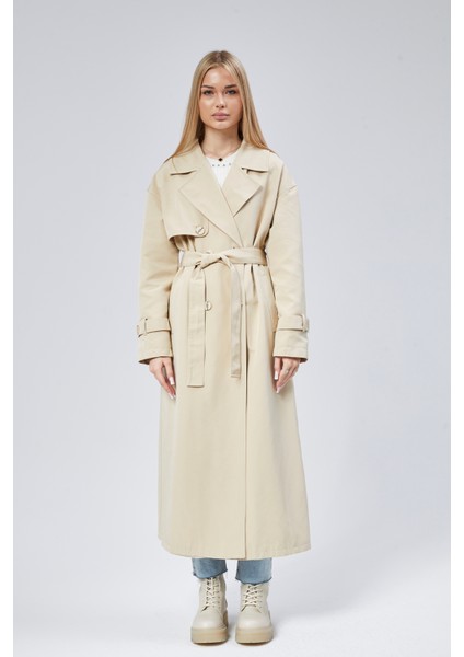 Oversize Rüzgarlık Detaylı Trençkot