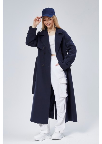 Oversize Rüzgarlık Detaylı Trençkot