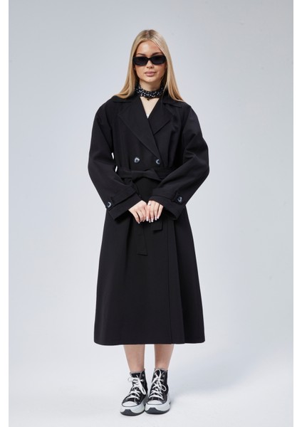 Kadın Oversize Astarlı Trençkot