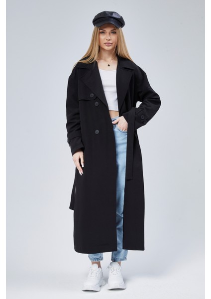 Oversize Rüzgarlık Detaylı Trençkot