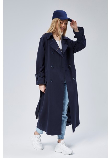 Kadın Oversize Kuşaklı Trençkot
