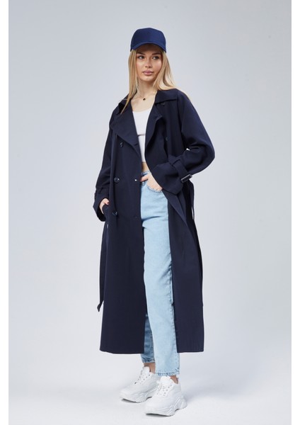 Kadın Oversize Kuşaklı Trençkot