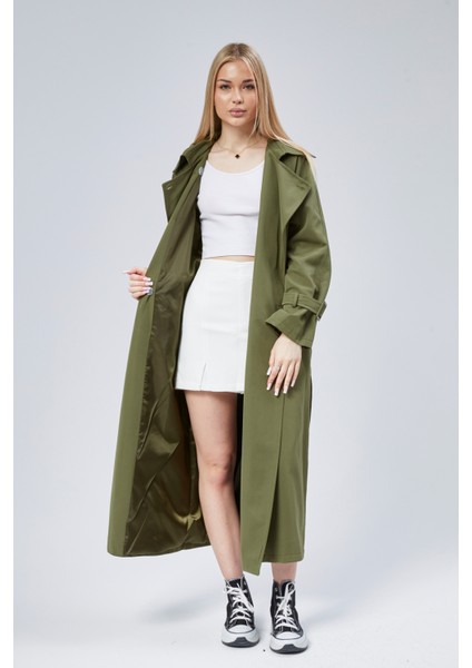 Kadın Oversize Kuşaklı Trençkot