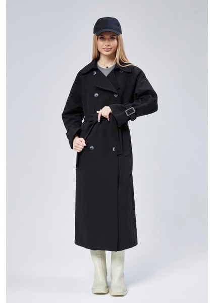 Kadın Oversize Kuşaklı Trençkot