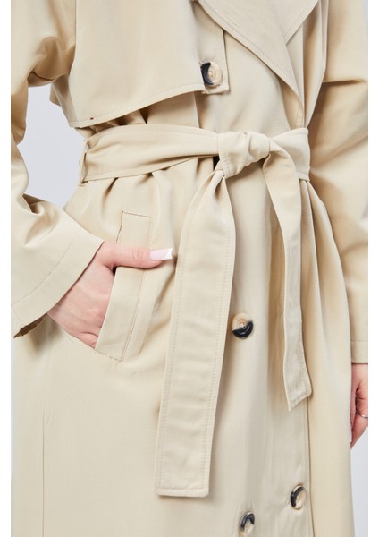 Kadın Oversize Astarlı Uzun Trençkot fiyatları