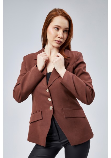 Kadın Regular Fit Dokuma Ceket