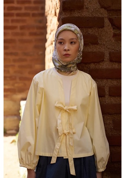 Sarı Ed Scarf Glaze Mistral Desen Eşarp