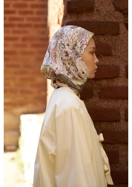 Sarı Ed Scarf Glaze Mistral Desen Eşarp
