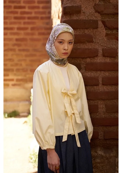 Sarı Ed Scarf Glaze Mistral Desen Eşarp