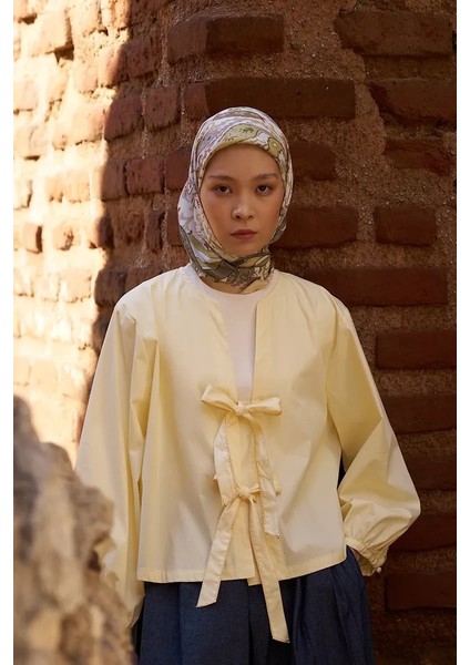 Sarı Ed Scarf Glaze Mistral Desen Eşarp