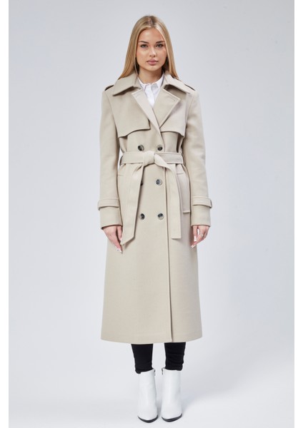 Kadın Regular Rüzgarlık Detaylı Kaşe Kaban modelleri