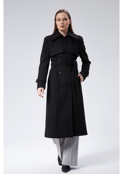 Kadın Regular Rüzgarlık Detaylı Kaşe Kaban fiyatları