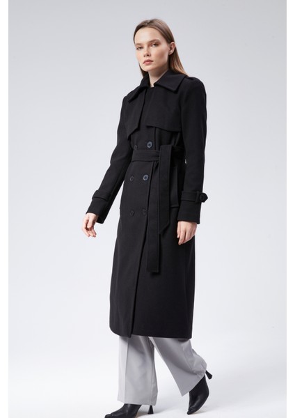 Kadın Regular Rüzgarlık Detaylı Kaşe Kaban modelleri