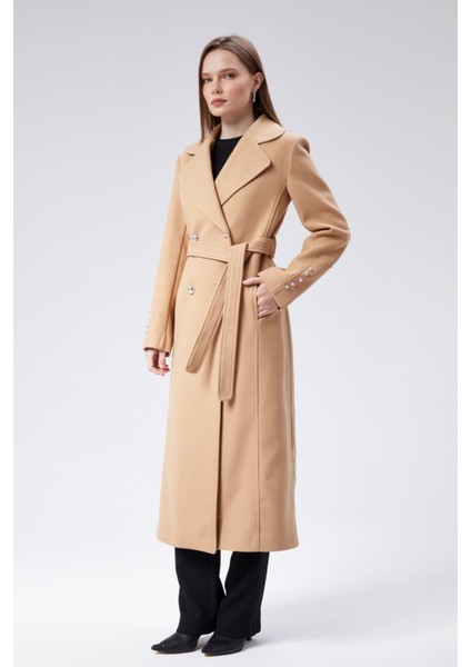 Kadın Kol Düğme Detaylı Regular Astarlı Kaban fırsatları