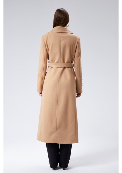 Kadın Kol Düğme Detaylı Regular Astarlı Kaban