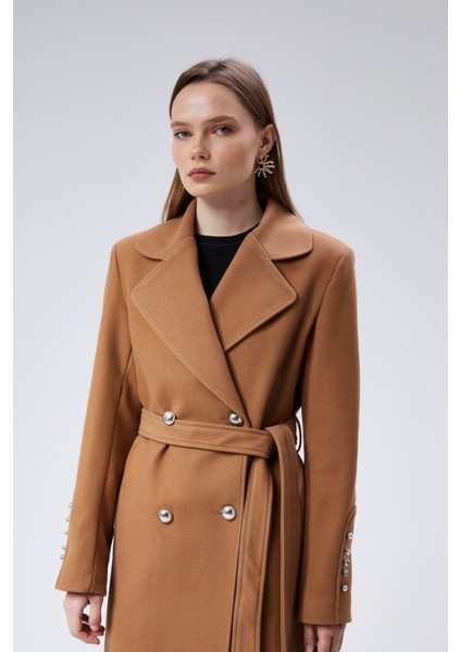 Kadın Kol Düğme Detaylı Regular Astarlı Kaban modelleri