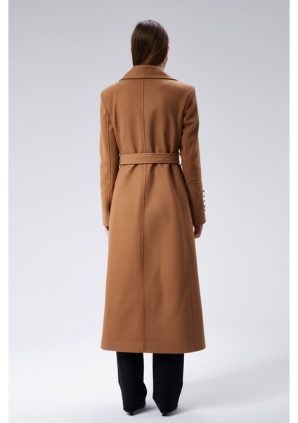 Kadın Kol Düğme Detaylı Regular Astarlı Kaban