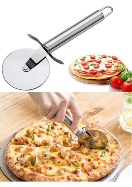 Çelik Pizza Dilimleyici Hamur Kesici Ruleti