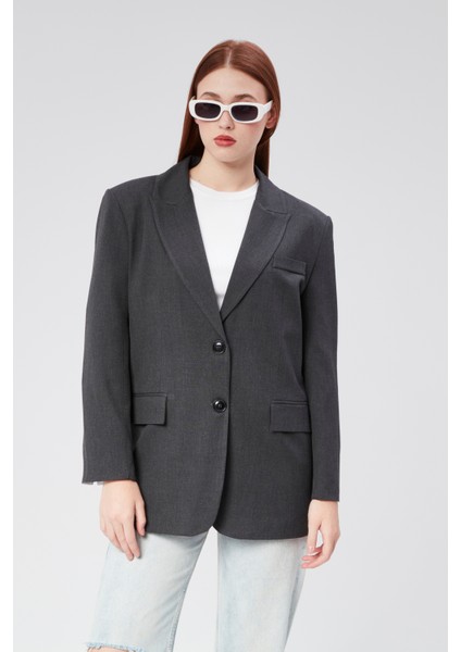 Kadın Kolu Katlama Detaylı Blazer Ceket