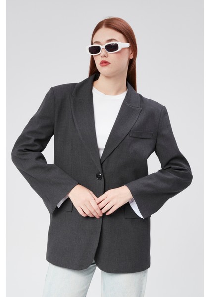 Kadın Kolu Katlama Detaylı Blazer Ceket