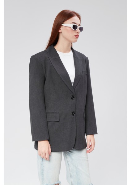 Kadın Kolu Katlama Detaylı Blazer Ceket