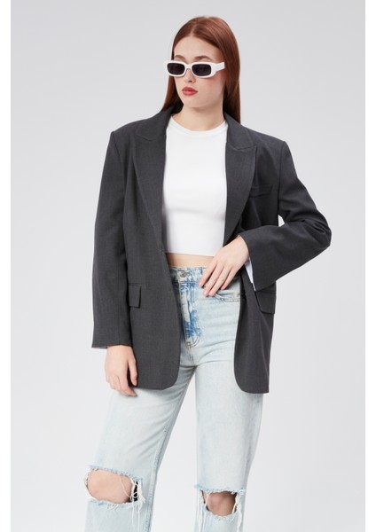 Kadın Kolu Katlama Detaylı Blazer Ceket