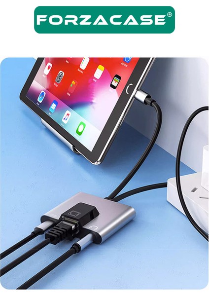 3 In 1 Lightning & Type-C To Ethernet Adaptörü RJ45, Aux, Şarj Destekli Çevirici - FC1083 indirimleri