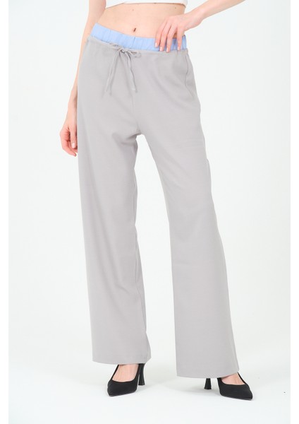 Kadın Garnili Bol Paça Pantolon