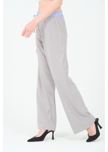 Kadın Garnili Bol Paça Pantolon