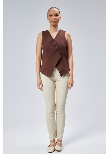 Kadın Regular V Yaka Düğmeli Yelek fırsatları