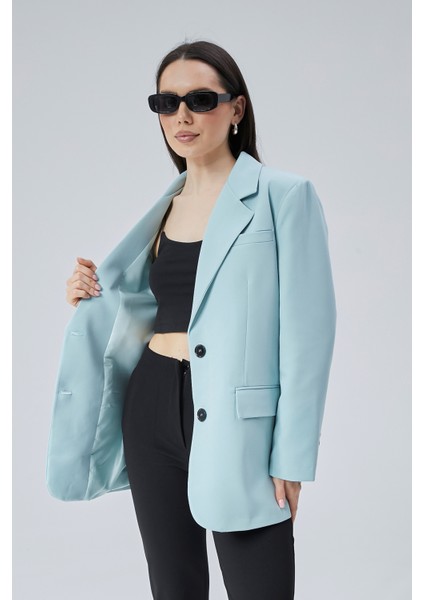 Mint Kadın Düğmeli Oversize Blazer Ceket
