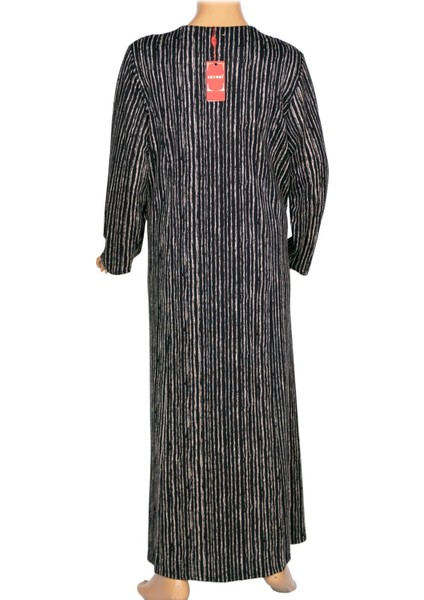 Hesna Kadın Minel Battal Beden Kuplu Boydan Siyah Elbise Desen 21 modelleri