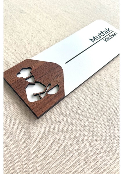 Mutfak Kapı Tabelası – Kapı Isimliği | 19X7 cm Çift Katmanlı Yönlendirme Levhası fiyatları
