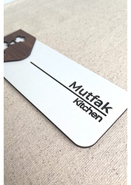 Mutfak Kapı Tabelası – Kapı Isimliği | 19X7 cm Çift Katmanlı Yönlendirme Levhası modelleri