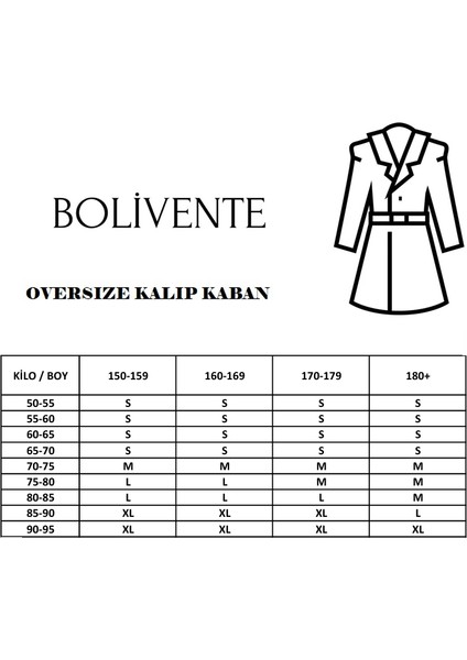 Siyah Kuşaklı Uzun Oversize Yünlü Kaşe Kaban