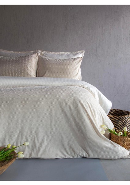 Kıng Sıze Unıque Touch Nev Takımı Tımes Ecru - Nevresım