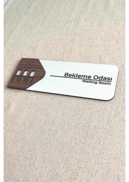 Bekleme Odası Kapı Tabelası – Mdf Yönlendirme Levhası | 19X7 cm Çift Katmanlı modelleri