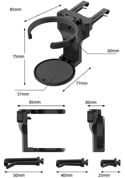 1 Adet Araç Içi Bardaklık Açılır Katlanır Kupa Bardak Şişe Tutucu Araba Klima Kahve Içecek Tutacağı fırsatları