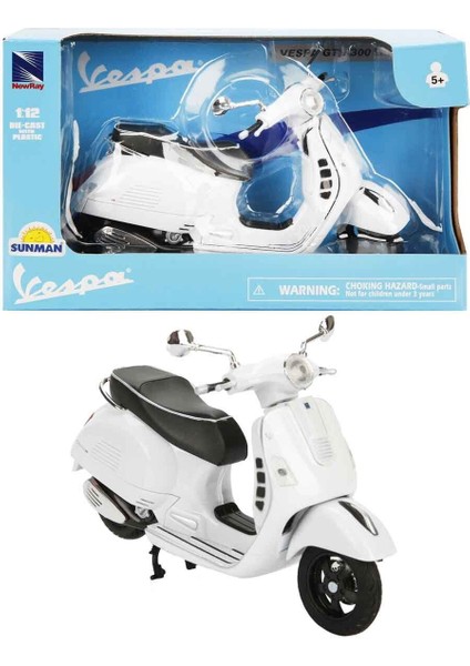 57243 Sun- Vespa Gts 300 Super Beyaz Motor 1:12