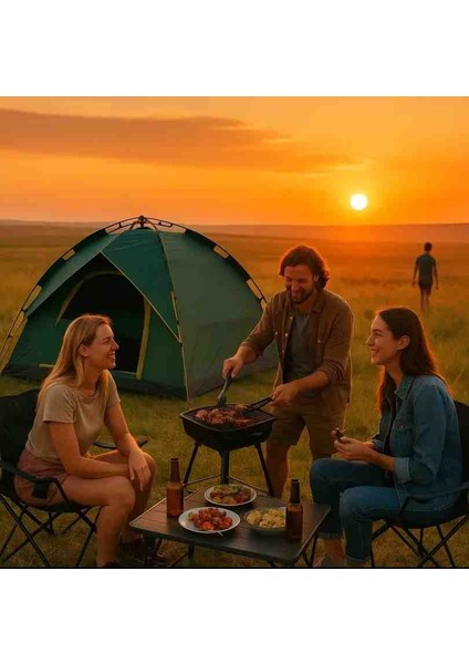 Camp One 4-6 Kişilik Otomatik Kurulum Kamp Doğa Deprem Çadırı Çift Katmanlı