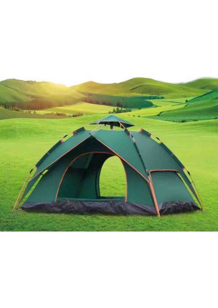 Camp One 4-6 Kişilik Otomatik Kurulum Kamp Doğa Deprem Çadırı Çift Katmanlı